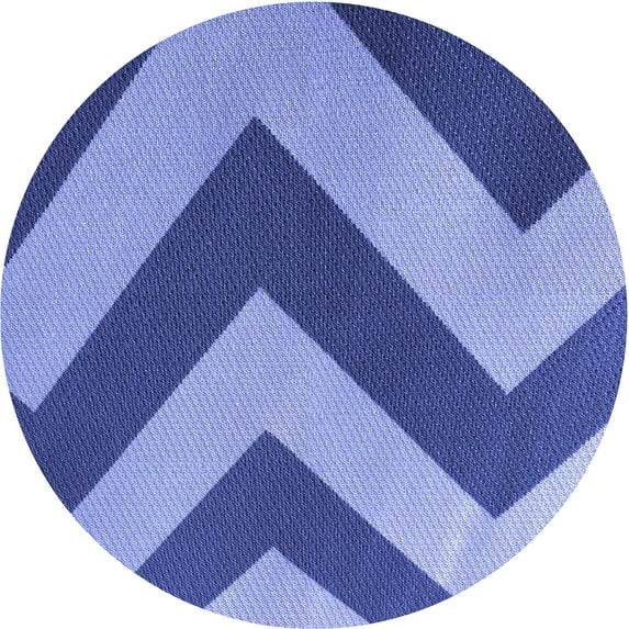 Ahgly Company Machine Washable Indoor Round Transitional Denim Blue Area Rugs, 8' Round