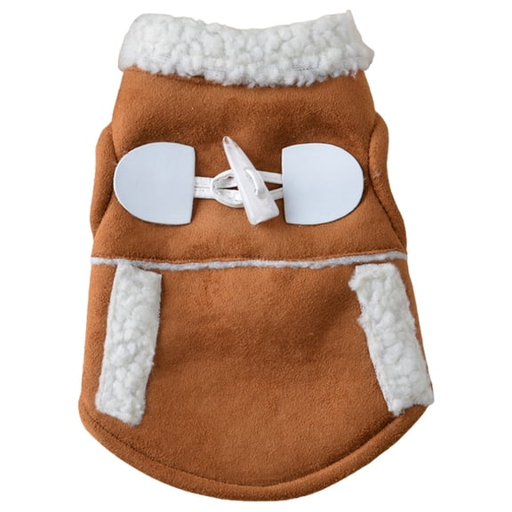 Qyaukm Pet Dog Sweater Size XS, Warm Winter Autumn Coat Costume for Small Breeds, Brown Knit Apparel for Cold Weather Comfort