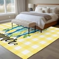 thumbnail image 5 of Summer Washable Living Room Rugs 6'x9', Watercolor Green Fish Lemon Mint Yellow Buffalo Plaid Low Pile Throw Large Area Rug Non-Slip Sturdy Edge Binding Carpet for Dining Room Kitchen Office, 5 of 9