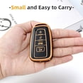thumbnail image 5 of OFFCURVE Compatible with Toyota key fob cover,case with keychain,Soft TPU 360 Degree Protection Key Case for Camry RAV4 Highlander Avalon C-HR Prius Corolla GT86 Smart Key,Black,Black Gold, 5 of 7