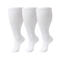 thumbnail image 3 of Wioihee 3 pairs Plus Size Solid Socks for Men Women Wide Calf Knee‑High Support Sports Socks, XXXXL(), 3 of 5