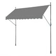 thumbnail image 2 of Tcbosik 118" x 47.2" Manual Retractable Awning, Sun Shade Shelter with Crank Handle for Outdoor, Porch, Balcony, Deck, Backyard, Grey, 2 of 10