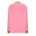 thumbnail image 5 of XFLWAM Womens Oversized Sweatshirt Crew Neck Long Sleeve Pullover Tops Casual Loose Fit Solid Color Fall T Shirt Pink L, 5 of 6