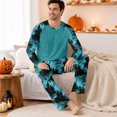 thumbnail image 4 of Mens Halloween Pajamas Long Sleeved Top Matching Lounge Pant Fall Winter Pajamas Long Sleeve Pjs Top and Pants Two-Piece Comfy Sleepwear Home Lounge Wear Outfit, 4 of 4