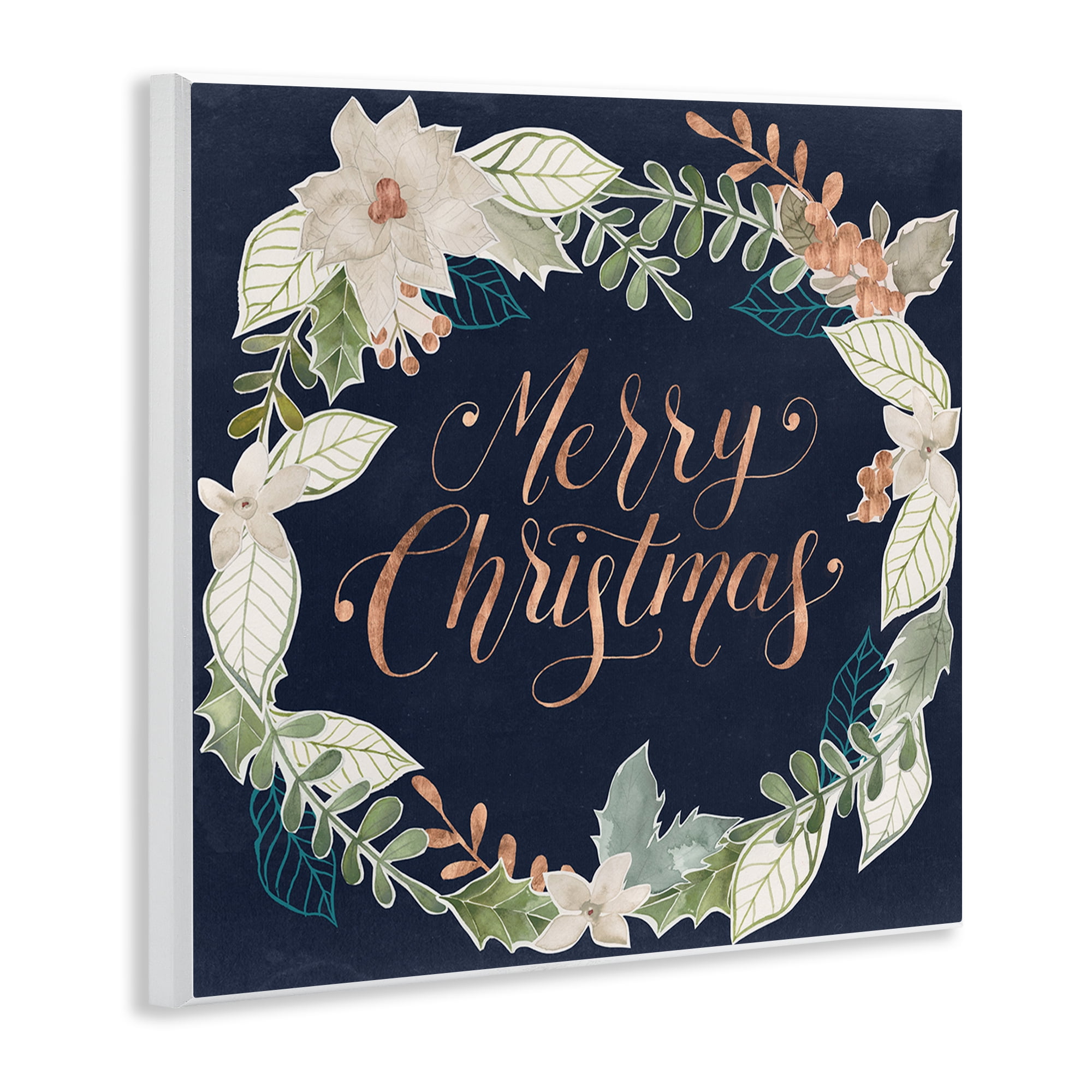 Stupell Industries Traditional Christmas Wreath Holiday Painting Unframed Art Print Wall Art, 12 x 12