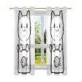 thumbnail image 7 of Yayeee Window Curtains Set of 2 for Living Room Light Filtering 63"x52", Cute Chubby Cat, 7 of 7