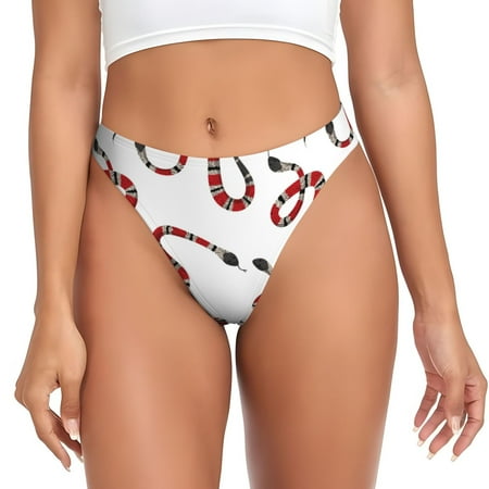 Sigee Red Snake for Women s G-String Panty  Low Rise  Soft Lace Perfect for Everyday Wear or Special Occasions-Small