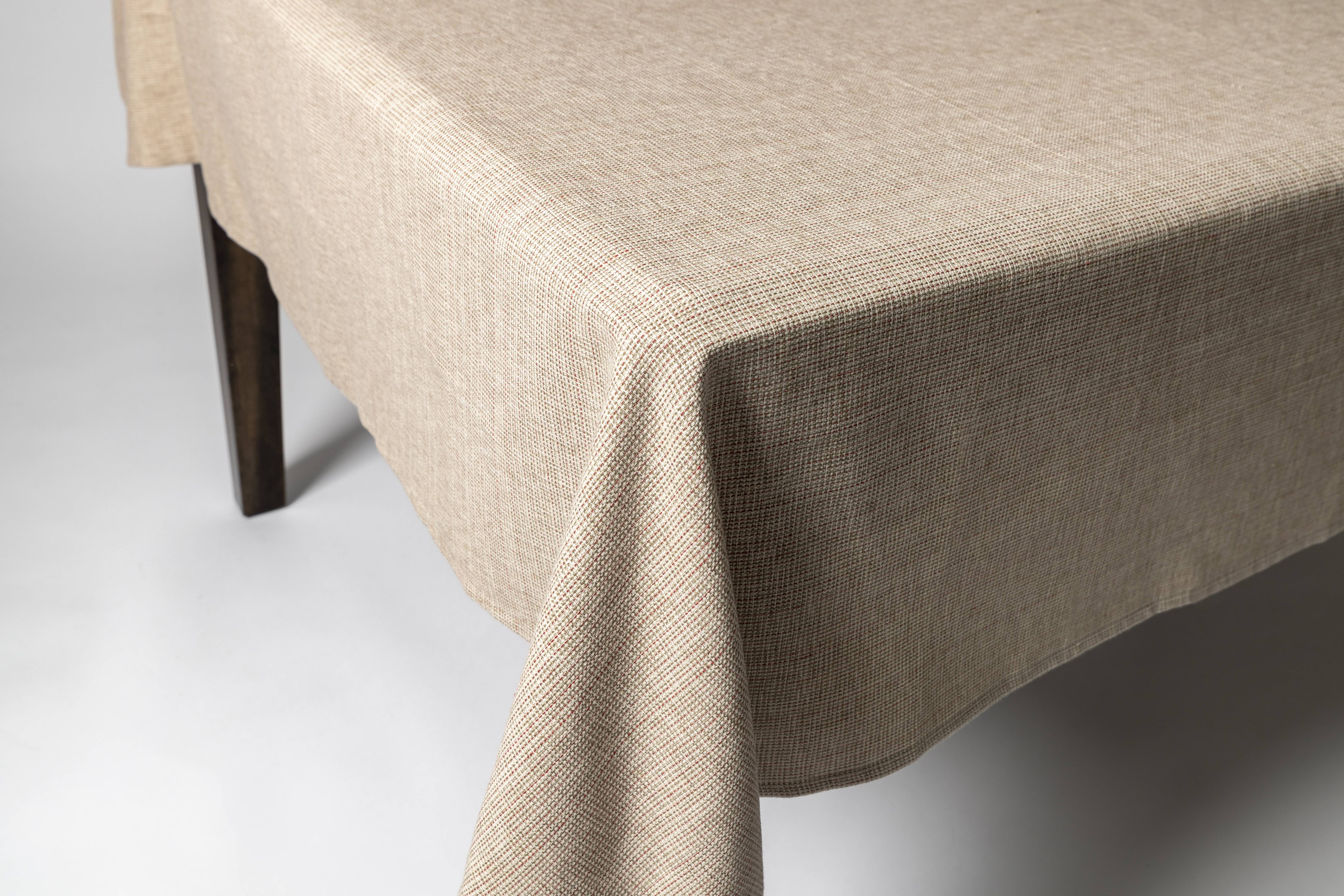 Benson Mills Tweed 52" X 70" Oblong Easy Care Texture Polyester Flax Tablecloth 