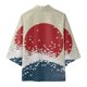 thumbnail image 3 of Camisas Negras Para Hombre Cárdigan de manga larga Semi de primavera y verano para hombre, camisa sin cuello estampada con estampado completo (Blue, M), 3 of 5