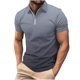 thumbnail image 1 of Camisas de Manga Larga para Hombres Casual Impreso Girar Abajo Cuello Cremallera Blusa, Camisas de Manga Larga para Hombres Algodón, 1 of 5