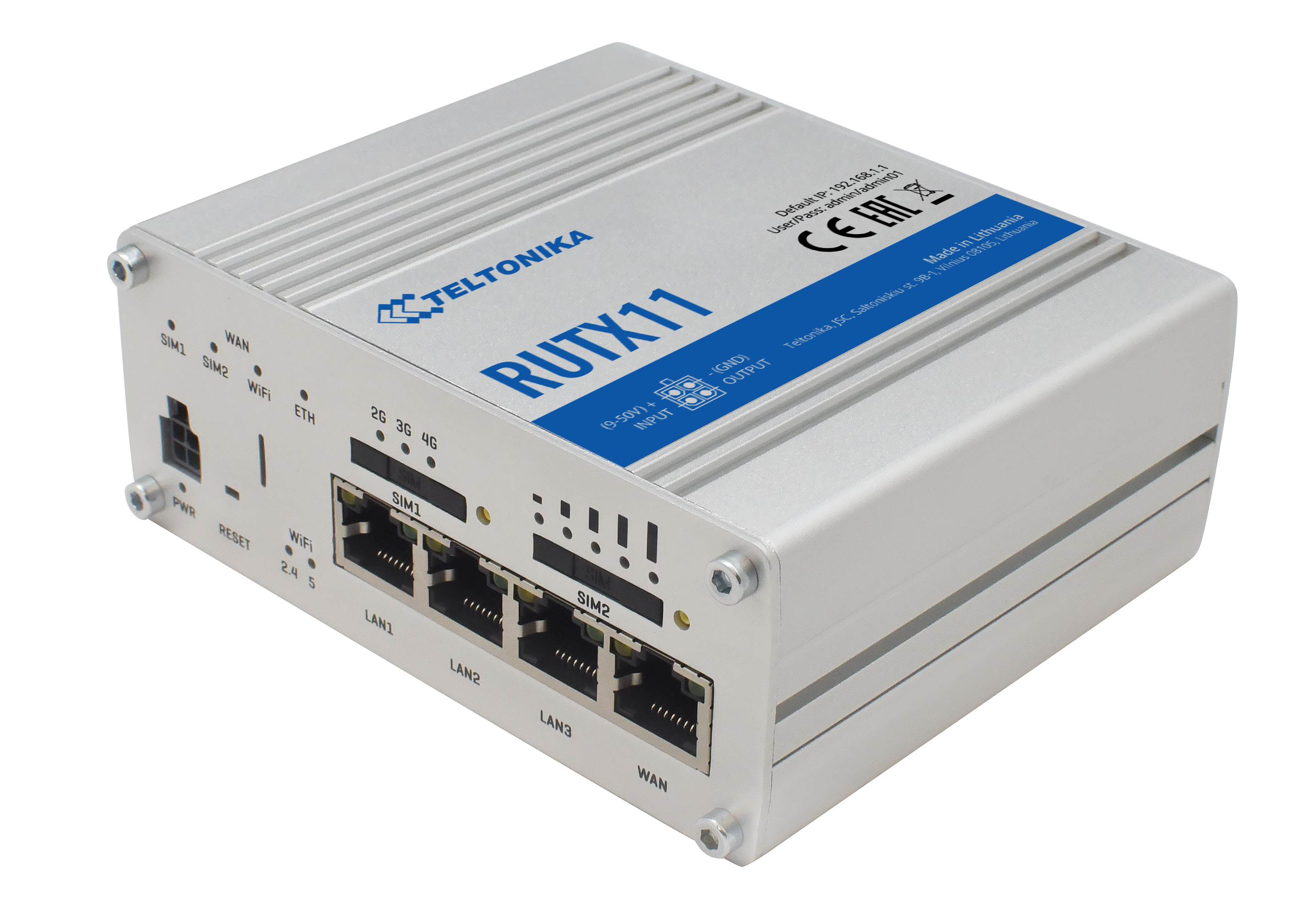 Teltonika RUTX11 Dual-SIM, 4 x Gigabit Ethernet Ports, WiFi, Bluetooth Router - USA and Canada Carriers