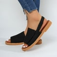thumbnail image 2 of ShiShine Womens Flat Sandals Open Toe Elastic Back Strap Overlay Strap Espadrille Sole Casual Summer Beach Walking Shoes, 2 of 7