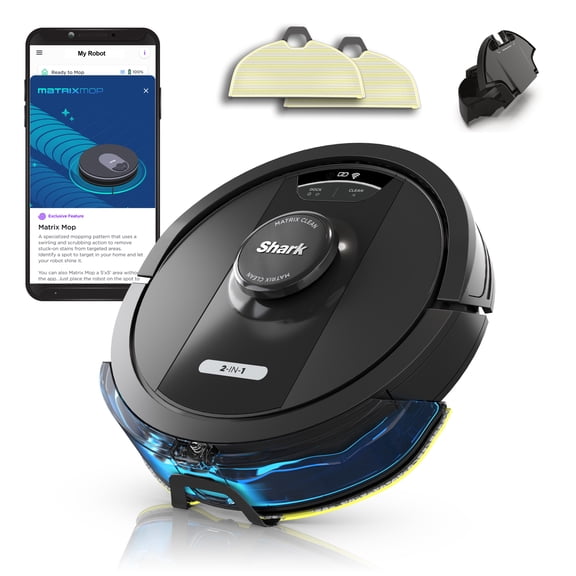 Open Box Shark UR2450WD IQ 2in1 Robot Vacuum & Mop with Home Mapping, Dual Edge Side Brush & Wi-Fi