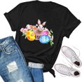 thumbnail image 3 of Pntutb - Camiseta corta con cuello redondo y estampado de Pascua para mujer Pntutb Pntutb-3532, 3 of 5