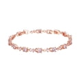 thumbnail image 1 of Pulsera de circonita cúbica en oro rosa Pulsera ovalada Joyería para mujer 7, 1 of 6