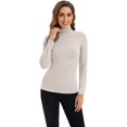 thumbnail image 4 of Hauts à Manches Longues pour Femmes Col Roulé Doux Extensible Ajusté Couche de Base, 4 of 7