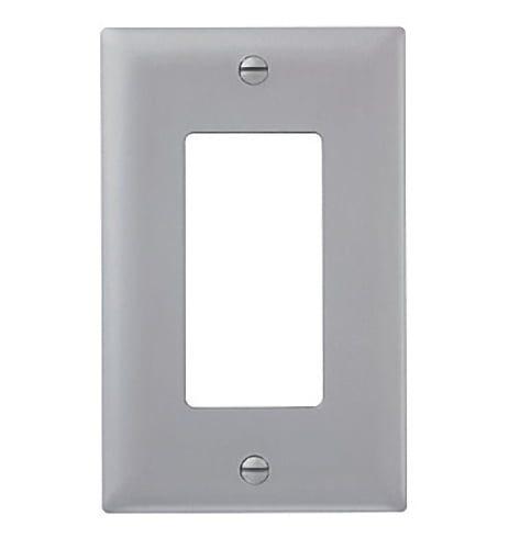 P&S Gray 1-Gang Decorator UNBREAKABLE Nylon MIDWAY Wallplate GFCI Cover TP26-GRY
