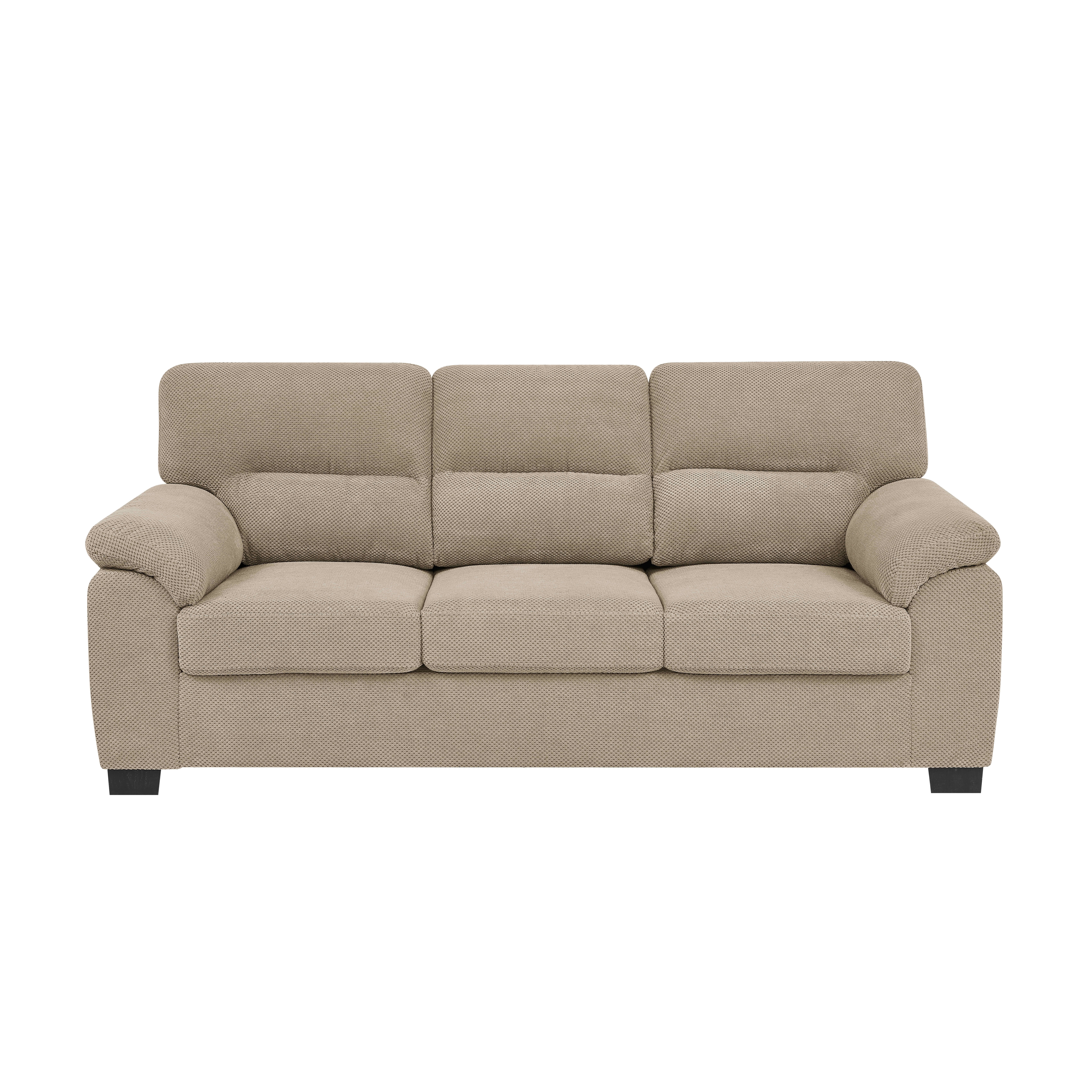 MAYEERTY 81 Inch 3‑Seater Sofa, Modern Textured Fabric Couch with Plush Track Arms & Solid Wood Frame for Living Room