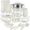 thumbnail image 1 of Gotham Steel Cream 20 Piece Nonstick Ceramic Cookware and Bakeware Set Stainless Steel Handle with Utensils Oven and Dishwasher Safe, 1 of 7