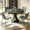 Dark Gray-Gray（B), variant on 43.32'' Round Dining Table Set for 4,5-Piece Modern Wood Kitchen Table Set for Kitchen Dining Room