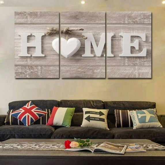 3 Piece Canvas Wall Art for Living Room, Heart of Love Home Wall Decorations Print on Canvas Artwork Picture for Home Bedroom Paintings, With Framed (30x45cmx3Pcs)