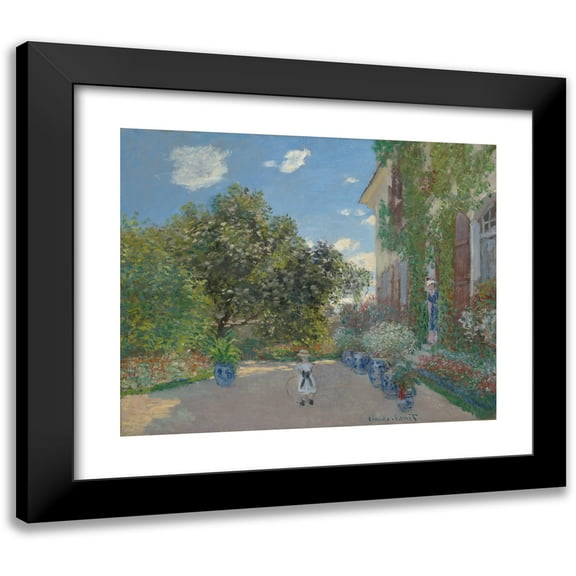 Claude Monet 14x12 Black Modern Framed Museum Art Print Titled - The Artist's House at Argenteuil (1873)
