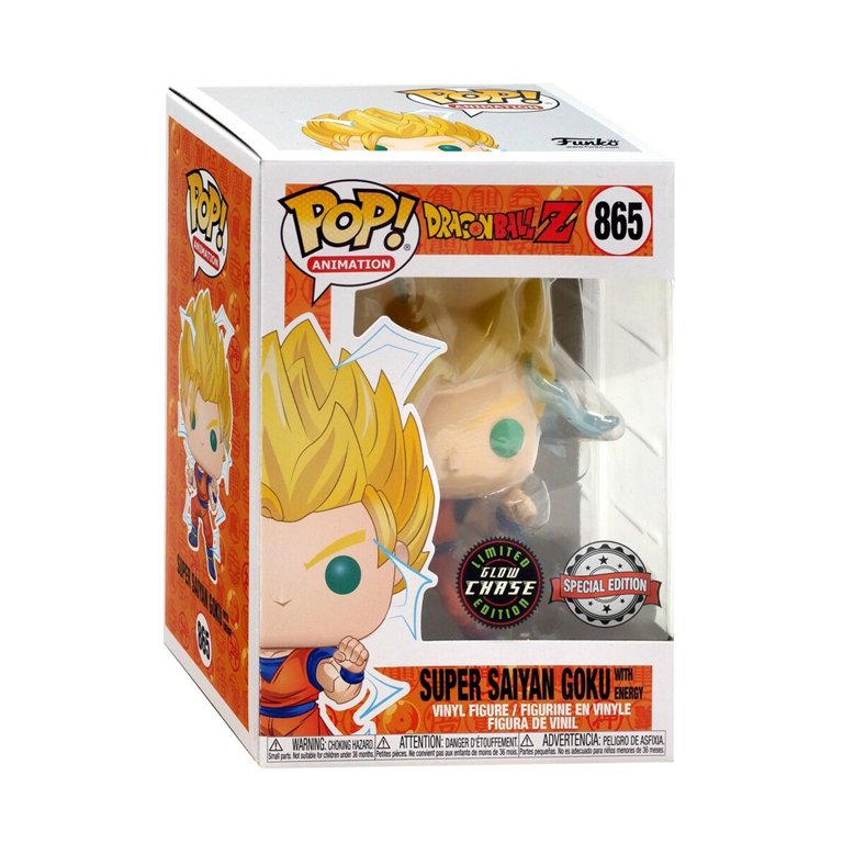 Funko Pop! Animation Dragon Ball Z Chase Super Saiyan Goku with Energy #865 [Glows in The Dark] Exclusive