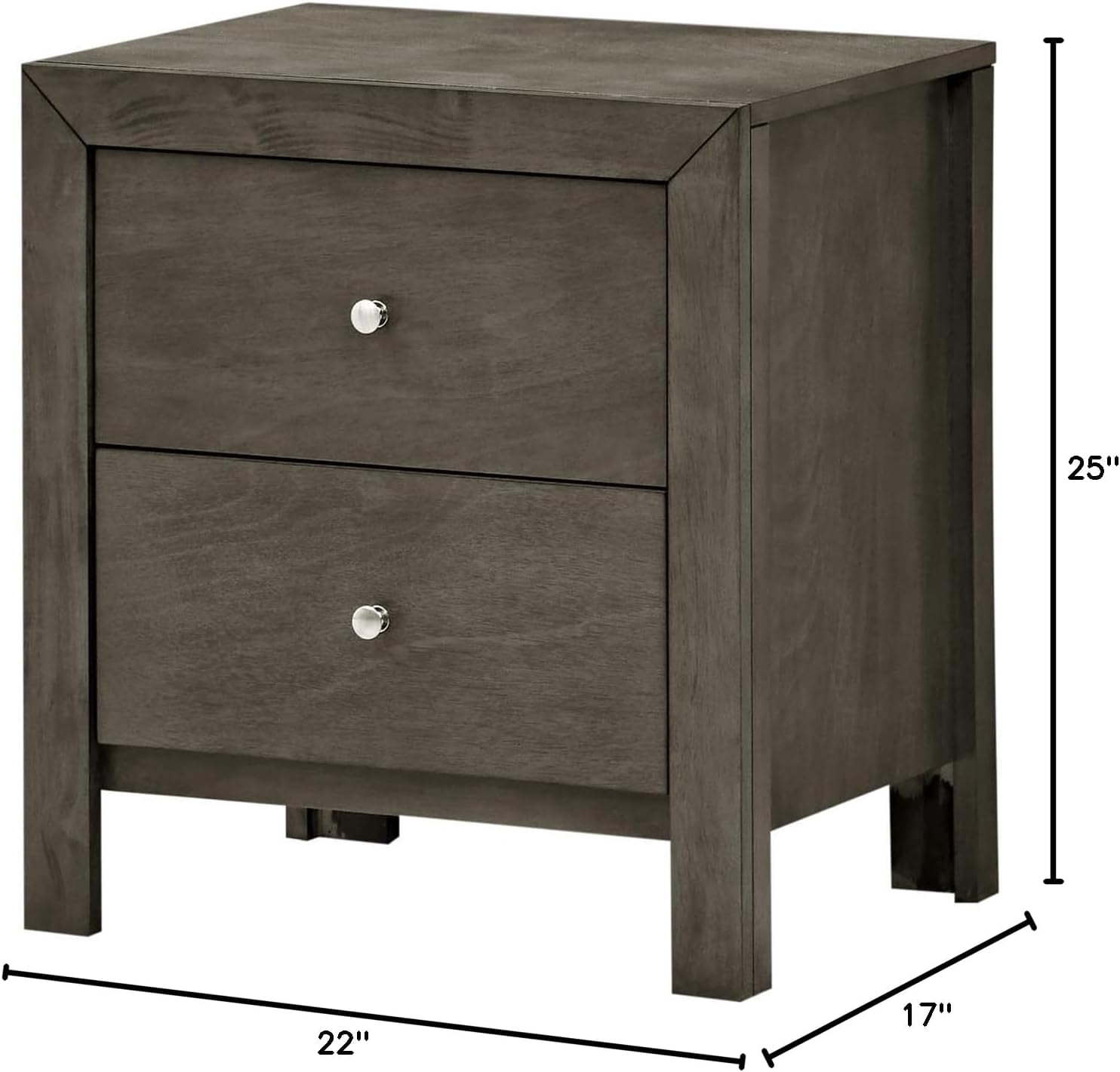 Glory Furniture Burlington Night Stand in Gray Color