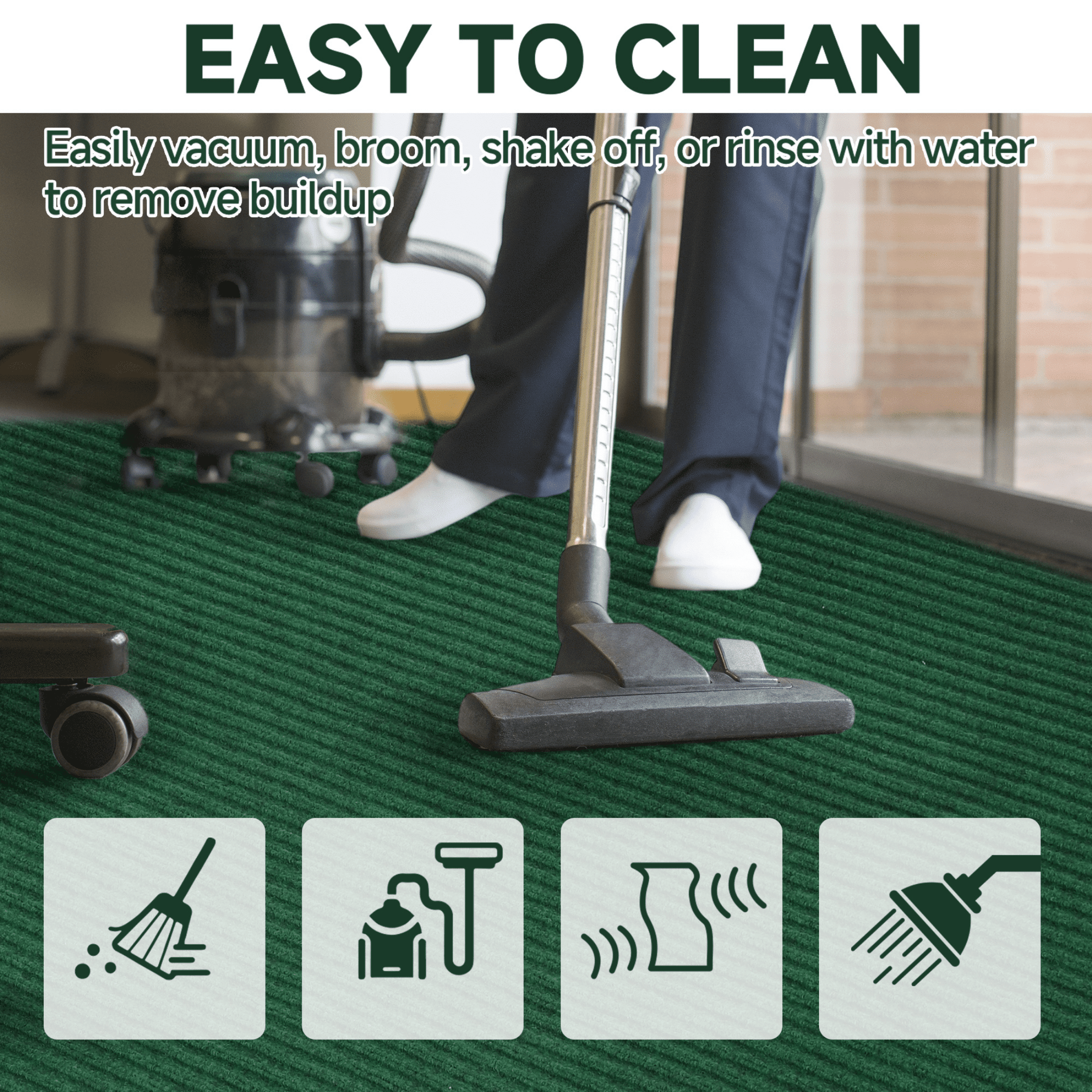 OVYEOFR Outdoor Indoor Carpet Runners, 3ft x 10ft Non Slip Rubber Back Commercial Entrance Mats, Heavy Duty Hallway Runner Rug Doormat