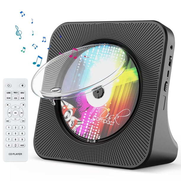 Reproductor de CD portátil Gueray Bluetooth Kpop con altavoz negro