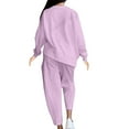thumbnail image 6 of RYRJJ Lounge Sets for Women Two Piece Outfits Y2K Sweatsuits Sets Asymmetrical Hem Top Long Pants Loungewear Workout Athletic Tracksuits(Purple,L), 6 of 9