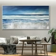 thumbnail image 4 of Ocean Abstract Oil Painting White Wave Textured Artwork Sun Light and Sea Canvas Wall Art Large Sea Wall Art for Living Room,Unstretched,Frameless,(102*204cm)40*80Inches, 4 of 5