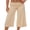 Beige, variant on RUINIXCW Fold Over Capri Pants for Women Flowy Wide Leg Capri Pants Cotton Blend Low Rise Yoga Culottes Pants Foldover Leggings Summer Beach Crop Palazzo Pants