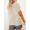 thumbnail image 4 of Camisa de manga corta para mujer, camisa de mujer transpirable con escote en V, camisa de mujer con cuello en V, diseño de clase mundial, 4 of 6