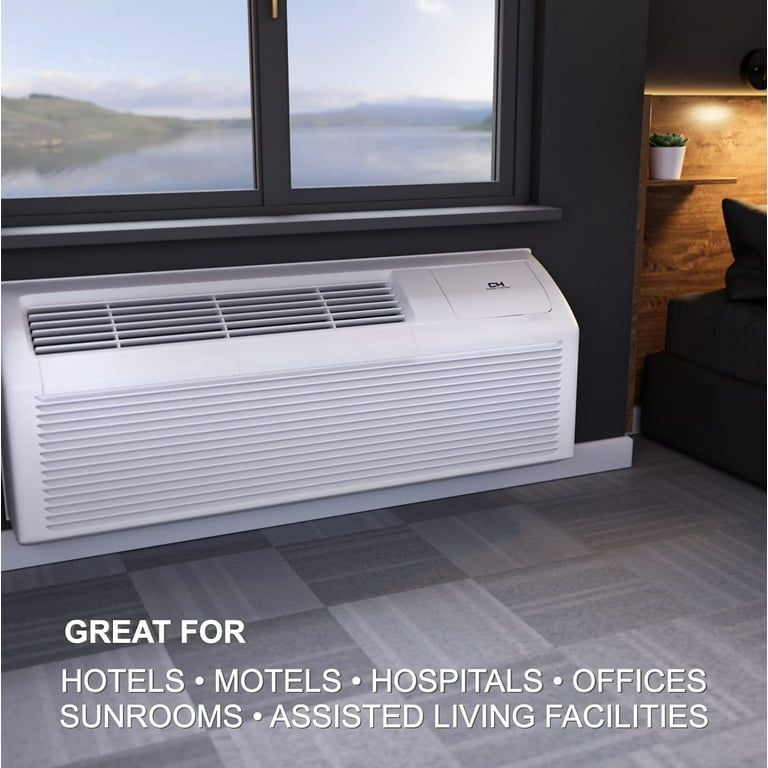 Cooper u0026 Hunter 15000 BTU PTAC Packaged Terminal Air Conditioner Heating  230V Covers up to 700 sq ft - Walmart.com