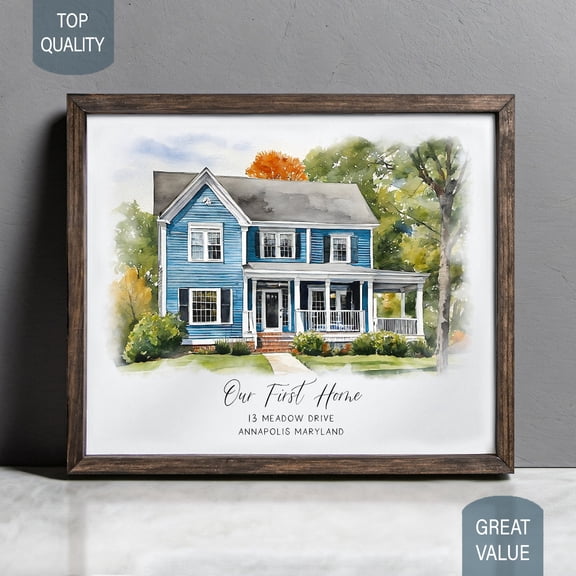 Custom Home Portrait Wall Art Print