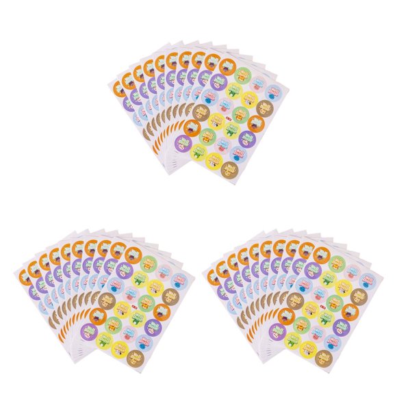 jesticaly 10 Sheets Commend Stickers Lovely Removable PVC Teacher Praise Labels Cartoon Reward Decals School Students Using Welldone 3Set