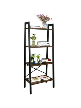 ZENY Home Ladder Shelf Metal Frame Four Tiers Modern Bookcase, 22.4 x 13