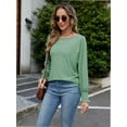 thumbnail image 7 of Women's Casual Tops Loog Sleeve Loose Blouses T Shirts, 7 of 7