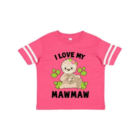 

Inktastic Cute Sloth I Love My Mawmaw with Green Leaves Gift Toddler Boy or Toddler Girl T-Shirt