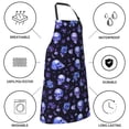 thumbnail image 5 of Kdxio Skull flower leaf purple Apron with Pockets Adjustable Kitchen Aprons for Men Women Waterproof Aprons for Cooking,Drawing,Crafting, Baking Household Cleaning, 5 of 5
