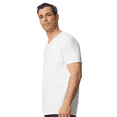 thumbnail image 4 of Gildan Men's V-Neck Short Sleeve T-Shirt Softstyle Casual Shirt, S Size, White Color Tees, Single Pack, 4 of 5