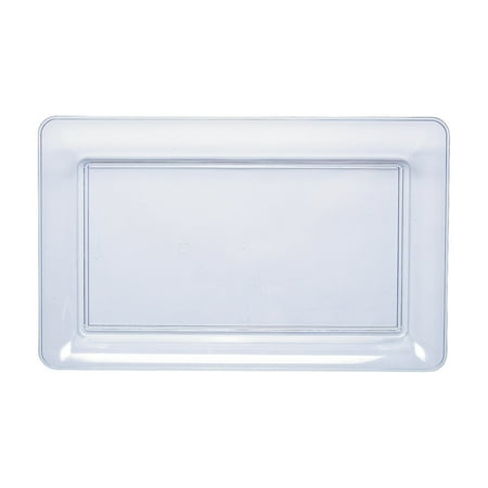 Fun Express - Clear Plastic Tray 11x18 for Wedding - Party Supplies - Serveware & Barware - Serving Platters - Wedding - 1