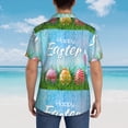 thumbnail image 6 of Xecao Happy Easter print Hawaiian shirt - a stylish short-sleeve button-down for men, perfect for casual beach and tropical outings., 6 of 9