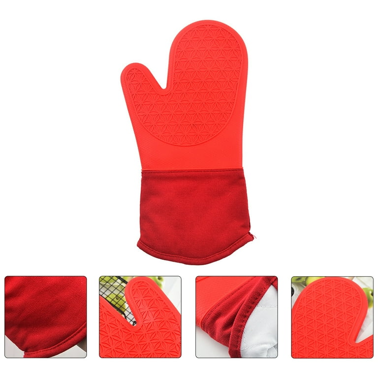 ADINC Oven Mitts Silicone Christmas Oven Gloves - 500°F Heat Resistant Oven  Mitt