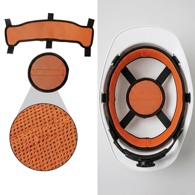 Almohadillas Superiores para Casco, Bandas Antisudor, Accesorios, Forro de Malla de Refrigeración para Casco Fácil de Instalar para Entornos de Trabaj Naranja oscuro