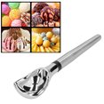 thumbnail image 1 of Practical Lightweight Ice Cream Scoop, Meat Ball Maker, Stainless Steel for Home Kitchen Accessory Scooping Fruit Pulp Silver, 1 of 8