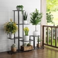 thumbnail image 2 of Soporte para Plantas de Metal, Estante para Plantas 5 Niveles, Estante Decorativo de Acero Negro, Mueble para Plantas para Interiores y Exteriores, 2 of 5