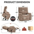 thumbnail image 2 of Llinc Store Electric Power Lift Recliner Chair with 350 LBS Load Bearing, Heat Massage Chair Dual Motor Infinite Position with Hidden Cup Holders, Power-Remote, Medium-firm, 2 of 9