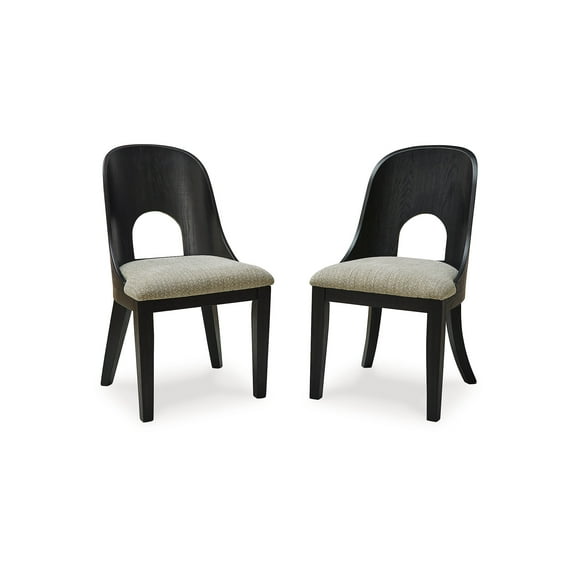 Signature Design by Ashley Rowanbeck Contemporary Dining Chair, Set of 2, Gray/Black